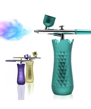 Mini Airbrush Kit, Handheld Cake Airbrush with Air Compressor, Rechargeable  Cordless Nail Airbrush Makeup Kit for Makeup, Cake Decor,Model  Coloring,Nail Art,Tattoo,Oxygen Facial Sprayer (Green)