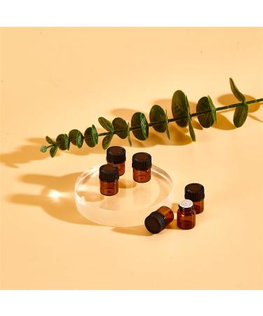 100Pcs Mini Amber Glass Essential Oil Sample Bottles - Refillable 1ml Brown Perfume Bottles for Travel - Perfect for DIY and Aromatherapy - Buy Online on GoSupps.com