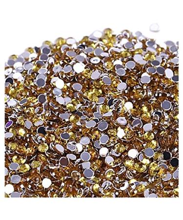 2000 Pieces Crystal Flatback Acrylic Rhinestone Beads Nail Art (Lemon Yellow)