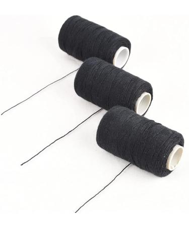 Weaving Needle and Threads Set with Stainless Steel Needles and Scissors for Hand Sewing Hair Extensions and Lace Wig DIY - 3 Rolls Black Thread - Buy Online on GoSupps.com