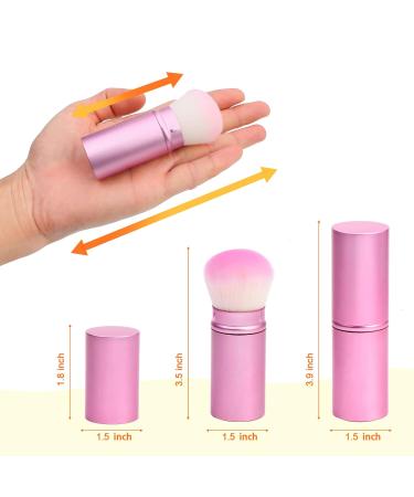 UNIMEIX Retractable Foundation Brush for Liquid Makeup & Sunscreen - Kids Kabuki Brush Set (2 Pack) - Perfect for Bronzer Cream & Powder - Pink - Buy Online on GoSupps.com