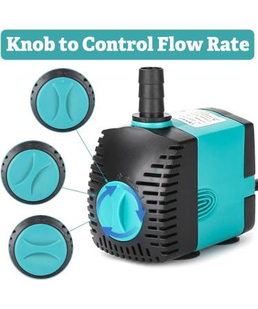 High-Power Aquarium Pump 600L/h - 6W Water Pump for Pond Fountain & Garden with 2 Nozzles & 1.5m Pipe - Buy Online on GoSupps.com