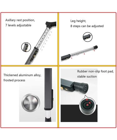 Underarm Crutches Crutches for Adults Medical Crutches with Comfy Handle Retractable Lightweight Walking Stick decorate Selfless dedication - Buy Online on GoSupps.com