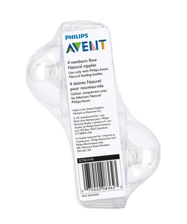 Philips Avent Natural Baby Bottle Newborn Flow Nipple 0M+ 4-Pack - SCF651/43 - Buy Online on GoSupps.com