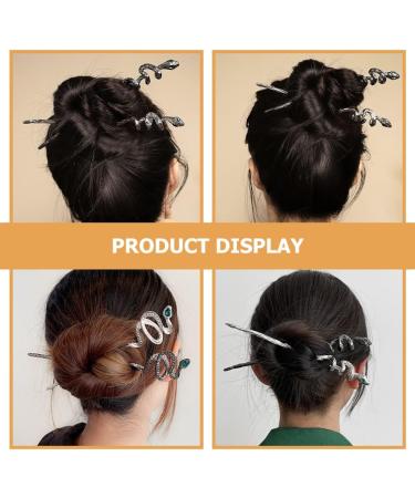 LALAFINA Snake Hairpin Hair Clips for Bun Chinese Japanese Chignon Pin Hair Sticks for Buns Hair Barrettes for Women Metal Hair Sticks Pearl Hair Accessories China Alloy Simple Bride - Buy Online on GoSupps.com