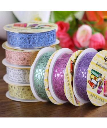 SALLYFASHION Lace Washi Tape - 6 Roll Glitter Bling Self-Adhesive Diamond Masking Tape for Scrapbooking and DIY Crafts - Random Color Style-2 - Buy Online on GoSupps.com