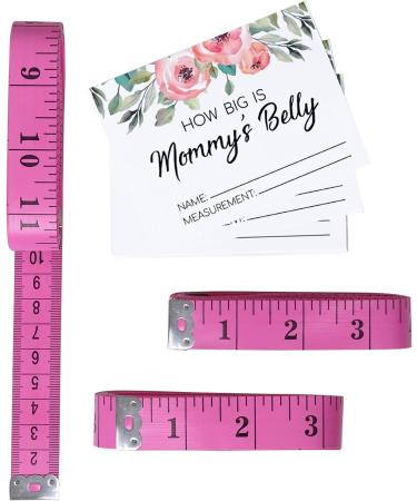 Baby Shower Measure Belly Game Set - 34 PCS Pink | How Big is Mommy's Belly | Includes 30 Guessing Cards, 3 Measuring Tapes, and Game Sign with Stand - Buy Online on GoSupps.com