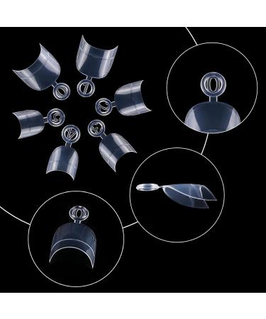 600 Pieces Oval Short Artificial Nails - 12 Sizes Acrylic Half Cover Fake Nail Tips | Transparent DIY Manicure for Women - Buy Online on GoSupps.com