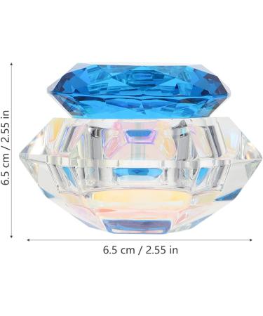 Minkissy Nail Art Dappen Dish Diamond Shape Nail Crystal Bowl with Lid for Nail Acrylic Liquid Powder (Lake Blue) - Buy Online on GoSupps.com