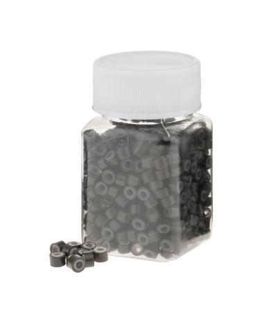 Gazechimp 500 pieces silicone micro rings for hair extension hair thickening - Hair Extension Loops Micro Ring - Brown