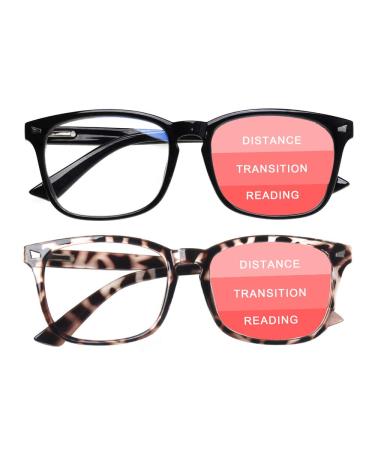 SIGVAN Progressive Multifocal Computer Glasses Women Men Blue Light Blocking Reading Glasses Spring Hinge Readers (2 Mix, 1.5) 2 Mix 1.5 x