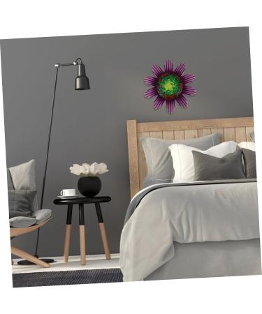 Alipis Wrought Iron Flowers Home Decor Vintage Decor Wall Flower Hanging Adornment Ornaments Office Outdoor 14x14cm Purple - Buy Online on GoSupps.com