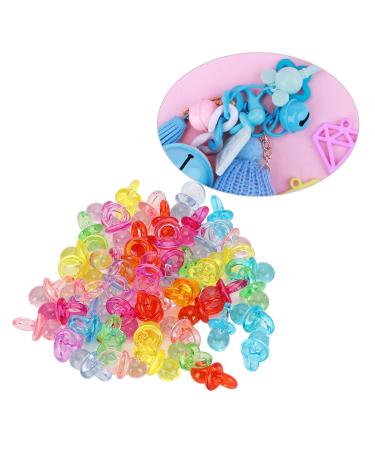Mini Decorative Pacifier Set - 100 Acrylic Pacifiers for Parties Baptism & Baby Toys - Colorful Decorations - Buy Online on GoSupps.com