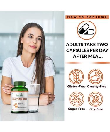 Natural L Glutathione 1000mg Capsules With Vitamin C & E for Immune Support Healthy Radiant Skin Glowing Antioxidant Support Grape Seed Extract & Biotin - 60 Veg Capsules - Buy Online on GoSupps.com