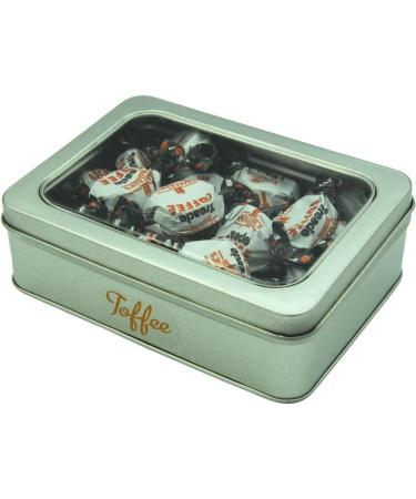 Walkers Nonsuch Treacle Toffee Sweets x 200g Bundle with TinTastic Silver Window Lid Tin Individually Wrapped Gluten-Free Creamy Treat for Home Desk or Travel - Buy Online on GoSupps.com