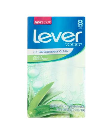 Lever 2000 Bar Soap Aloe & Cucumber 4 oz bars 8 ea (5 Pack)