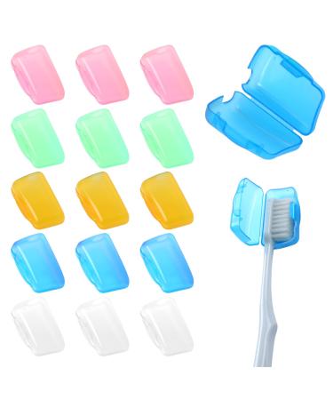 Sliverdew 15 pieces toothbrushes cover cap travel toothbrush head protective cover portable toothbrush protective cover travel toothbrush head case for house office hotel outdoor use
