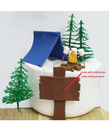 Camp Cake Topper with Tent Campfire Marshmallow Tree and Canp Sign - Buy Online on GoSupps.com