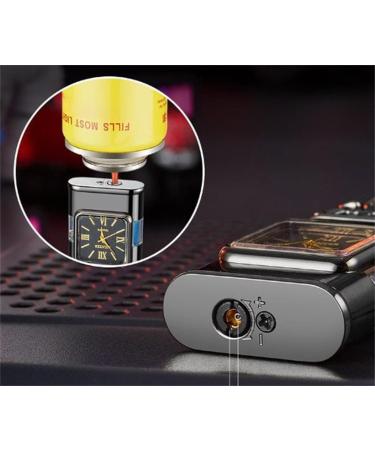 Windproof Lighter Vintage Watch Bezel Flame Torch Vintage Lighter Refillable Butane Gas Lighters(Black A) A Black - Buy Online on GoSupps.com