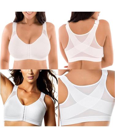 Women's Front Closure Posture Corrector Bra | Wirefree Back Support, Adjustable Straps | B Small - Buy Online on GoSupps.com