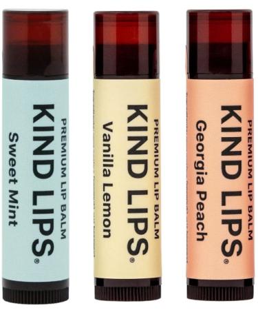 Kind Lips Lip Balm, Nourishing Soothing Lip Moisturizer for Dry Cracked Chapped Lips, Made in Usa With 100% Natural USDA Organic Ingredients, Variety Flavor, Pack of 3 Variety 0.15 Ounce (Pack of 3)