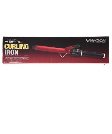 H2PRO 1 inch (25 mm) Coated Ceramic Barrel Curling Iron Temperature Control Durable Plate Shiny and Healthy Hair More Efficiently
