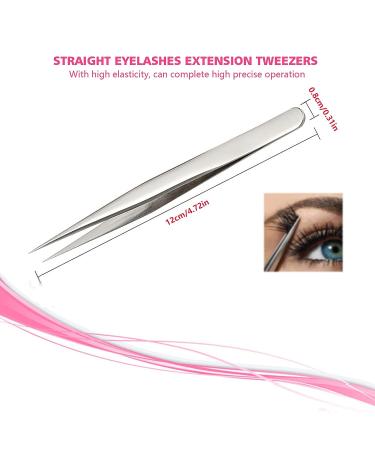 Professional Eyelash Extension Tweezers Kit with Eyebrow Scissors - Stainless Steel Tools Set in Storage Box - Buy Online on GoSupps.com