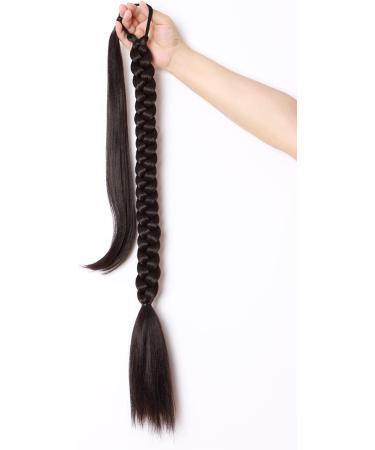 KARLOR Ponytail Hair Extensions 80 cm with Hair Scrunchie Natural Synthetic Hair Braids Hair Extensions for Braiding Long Ponytail Brown Hairpiece for Women - Buy Online on GoSupps.com