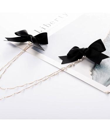 Buy Biitfuu 4Pcs Black Hair Bows with Pearl Chains - Stylish Hair Accessories for Girls & Women - International Shipping Available - Buy Online on GoSupps.com
