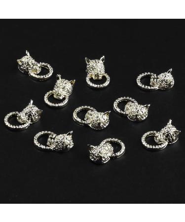 Dornail 10pcs Gold Lion Head Nail Charms - Retro Leopard Knocker 3D Alloy Nail Jewelry for Women - Nail Art Decorations & Accessories - Buy Online on GoSupps.com