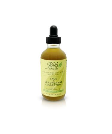 Koils by Nature Sage & Lemongrass Hair & Scalp Growth Oil | 4oz | Natural Ingredients  Pormotes Strong  Healthy Hair