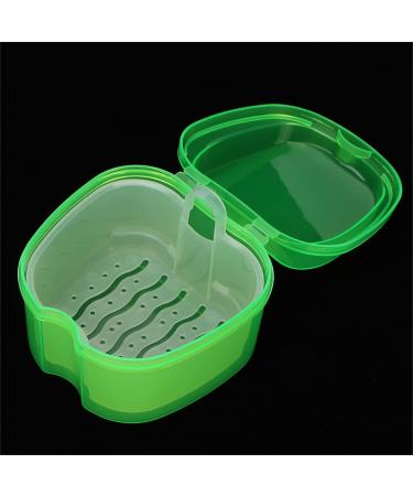 Denture Bathing Box - Soaking Container for Artificial Teeth with Sieve Basket | Colored Storage Box (Green) - Buy Online for International Shipping - Buy Online on GoSupps.com