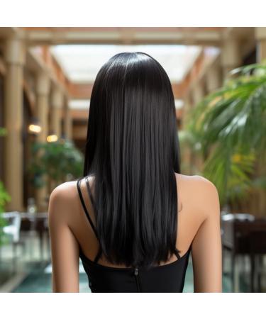 BERRYLION Black Wig with Bangs|Synthetic Wigs for Women|Straight Long Black Wigs for Black Women 27 inch Black-Straight - Buy Online on GoSupps.com