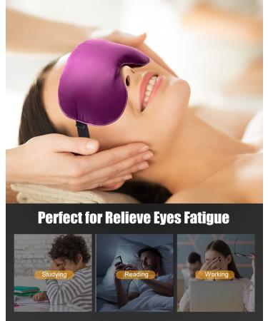 YFONG Moist Heated Weighted Eye Mask for Dry Eyes - Relieves Eye Fatigue, Pink Eyes, Stye, Dark Circles, Migraine - Microwave Activated Warm Compress for Sinus Pain - Purple - Buy Online on GoSupps.com
