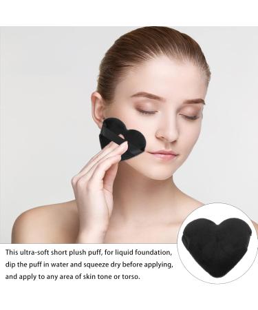 FRCOLOR 8pcs Heart Shaped Makeup Puff Set - Black Cosmetic Foundation Sponge for Face & Body - Ideal for Loose Powder Application - Buy Online on GoSupps.com