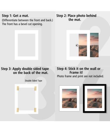 Golden State Art 11x14 White Pre-Cut Picture Mat for 8.5x11 Photo - Acid Free, Bevel Cut (10 Pack) - Buy Online on GoSupps.com