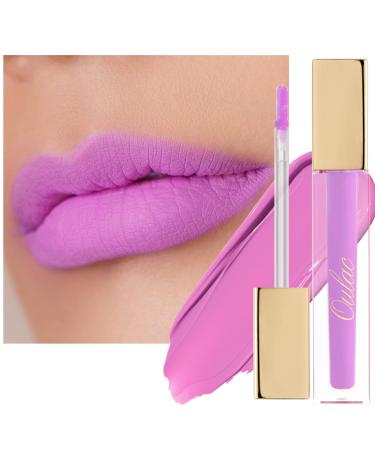 Oulac liquid matt purple lipstick purple lipstick long -lasting with kissing intensive color levy precise applicator matt finish vegan gluten -free 4.5 ml (m14) (m14) Unpredictable kiss - Buy Online on GoSupps.com