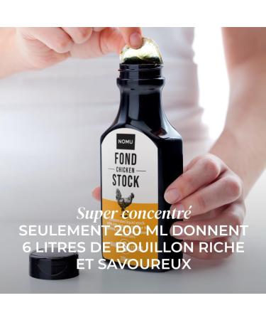 NOMU Fond de Poulet Concentr Liquide - 200ml Pr pare 6 Litres Saveur Riche pour Plats Sal s Soupes Rago ts & Sauces - Sans Gluten Poulet 200ml - Buy Online on GoSupps.com