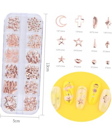 2 Boxes rose gold decorations nail tools nail decorations for nail art manicure tools nail accessories nail art decoration manicure decoration nail decor metal 3d Stud rivet - Buy Online on GoSupps.com