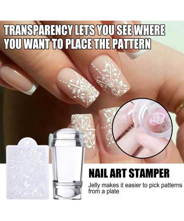 Bbabbt Silicone Gel e Stamper with Scraper - Clear Nail Art Stamping Tool for French Tips & Manicure - Buy Online on GoSupps.com