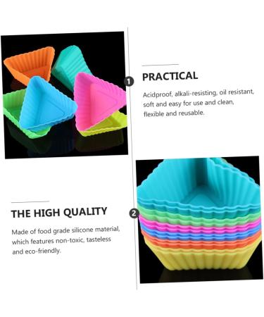 MAGICLULU 20pcs Triangle Muffin Cup Candle Molds Paper Cups Silicone Molds DIY Baking Mold Silicone Cake Molds Muffin Cake Mold Muffin Cupcake Mold Mini Silica Gel Baking Cup - Buy Online on GoSupps.com