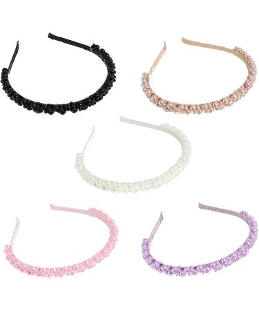 amangul Elegant Women's Hair Accessories Hairbands with Imitation Pearl Detail Fashionable Headpieces Headbands for Woman(Champagne One Size) - Buy Online on GoSupps.com