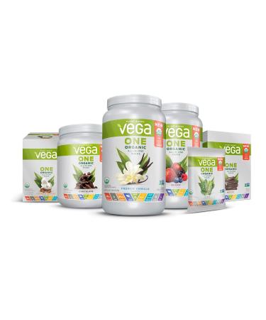 Vega One All-in-One Shake Chocolate 13.2 oz - Plant-Based Protein & Nutrients - Buy Online on GoSupps.com