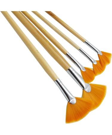 JOWOART 5Pcs Nylon Fan-Shaped Brush Set for Painting and Drawing - Buy Online on GoSupps.com