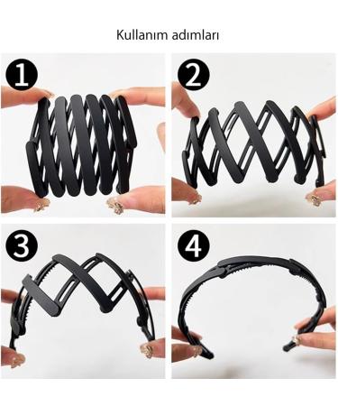 Retractable Pocket Headband | Anti-Slip Retractable Multifunctional Hairband - Portable Hair Accessories for Outdoor Travel Running - Buy Online on GoSupps.com