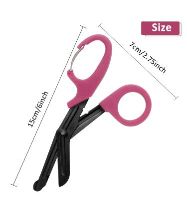 2 Pack Trauma Shears 5.8 Inch Stainless Steel Medical Scissors with Carabiner - Black+Burgundy - Buy Online on GoSupps.com