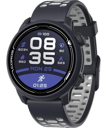 COROS PACE 2 Premium GPS Sport Watch with Nylon or Silicone Band, Heart Rate Monitor, 30h Full GPS Battery, Barometer, ANT+ & BLE Connections, Strava, Stryd & TrainingPeaks (Navy - Silicone Strap)