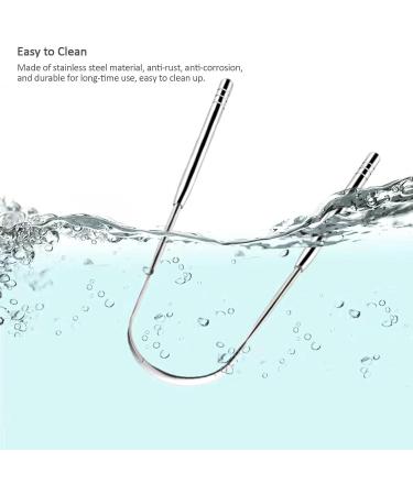 Mingqian Stainless Steel Tongue Scraper Set - 2 Pieces with Metal Storage Box | Fresh Breath & Mouth Care - Multicolor - Buy Online on GoSupps.com