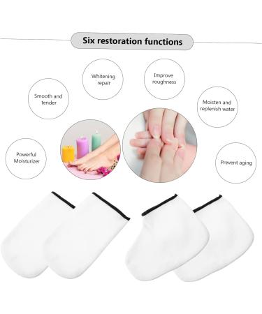 minkissy 4 Pairs Hand and Foot Mask Hand Spa Gloves Wax Tools Paraffin Wax Mitt Remover Hand Moisturizer Gloves Thermal Mitten Polyester Floor Mat White Manicure - Buy Online on GoSupps.com