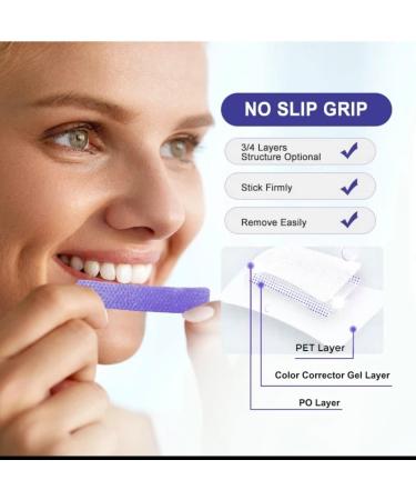 3D LUX Color Corrector V34 Purple Whitening Strips - Non-Slip Stain Removal with 6% HP Peroxide - Vegan Friendly - Buy Online on GoSupps.com